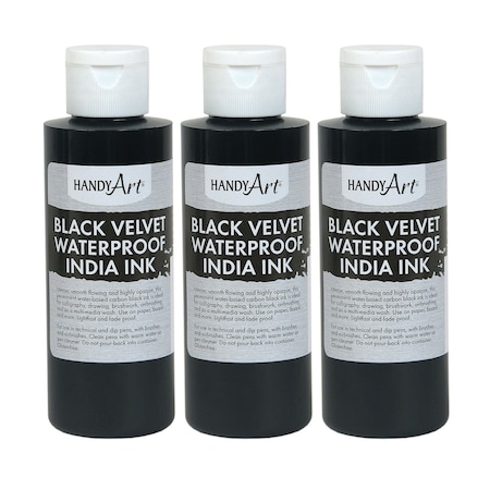 Handy Art Black Velvet India Ink, 4 oz., 3PK 410-000